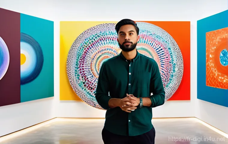 디지털 일러스트 계약서 작성 시 주의점 - **Prompt:** A modern, diverse artist, in their late 20s or early 30s, stands confidently in a bright...