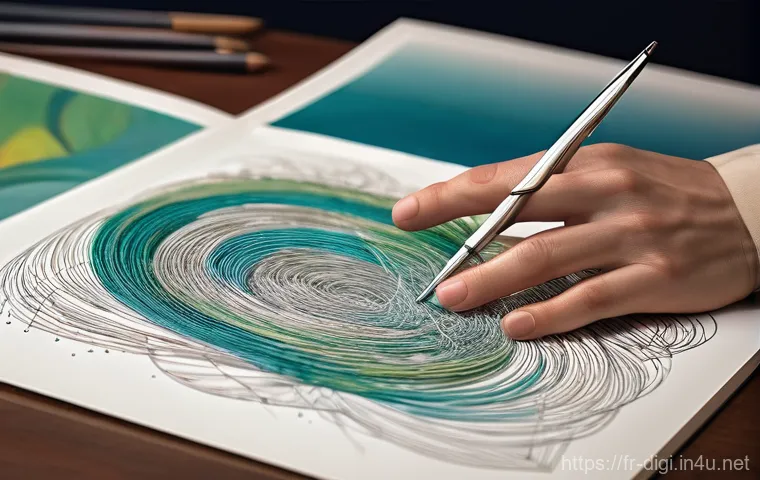 디지털 일러스트 계약서 작성 시 주의점 - **Prompt:** A dynamic scene depicting an artist, gender-neutral, wearing smart casual attire like a ...