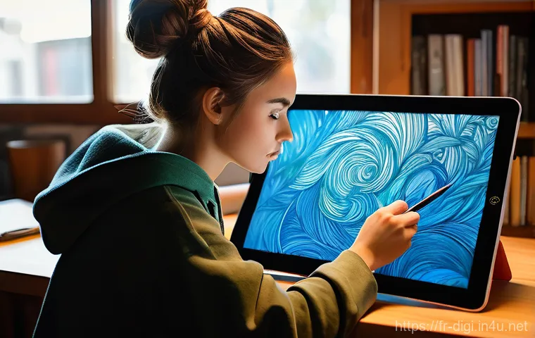 디지털 일러스트 팬아트 제작 시 유의점 - **A Vibrant Creative Journey:** A young artist, early 20s, with expressive eyes and a determined but...